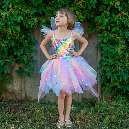 Rainbow Fairy Dress with Wings