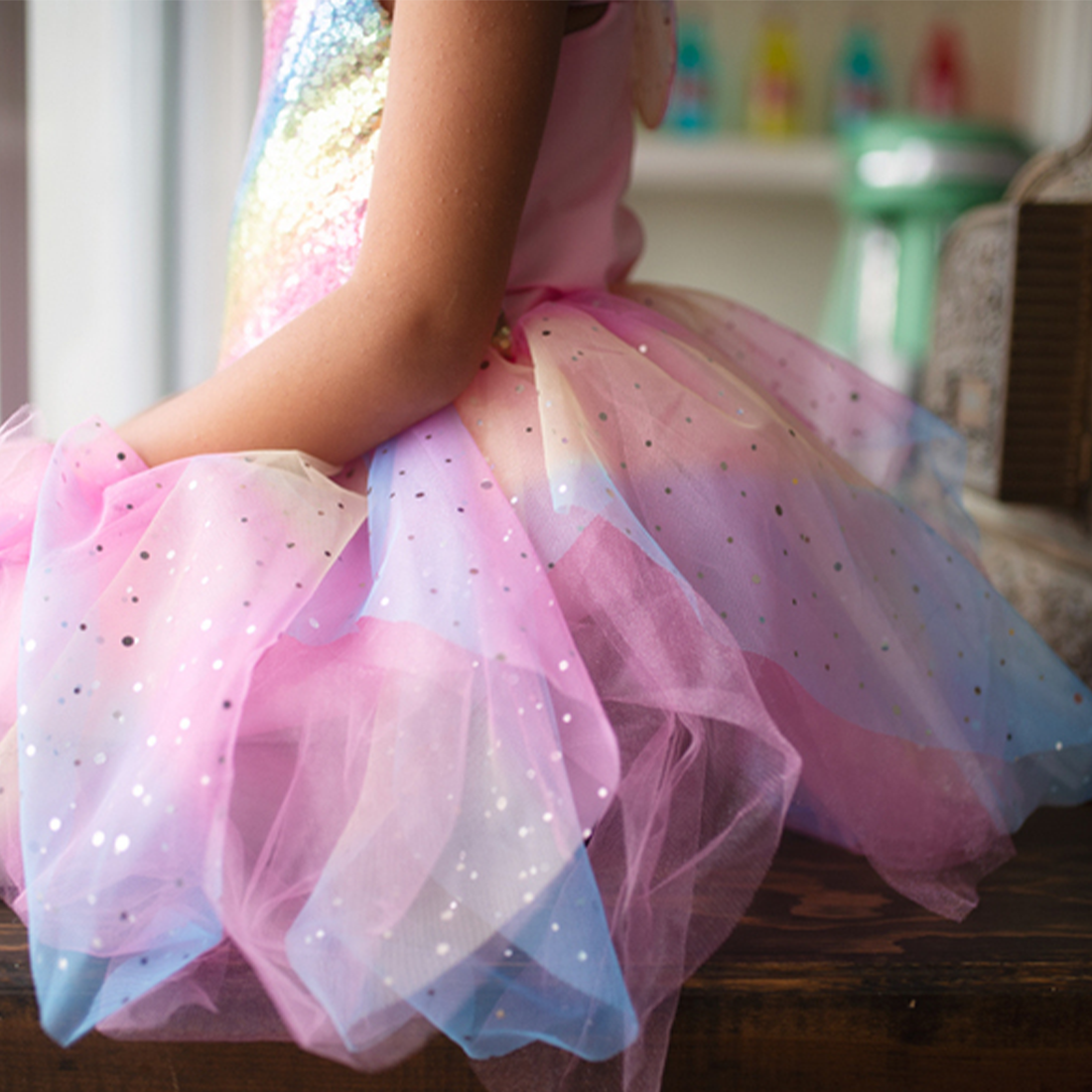 Rainbow Fairy Dress with Wings