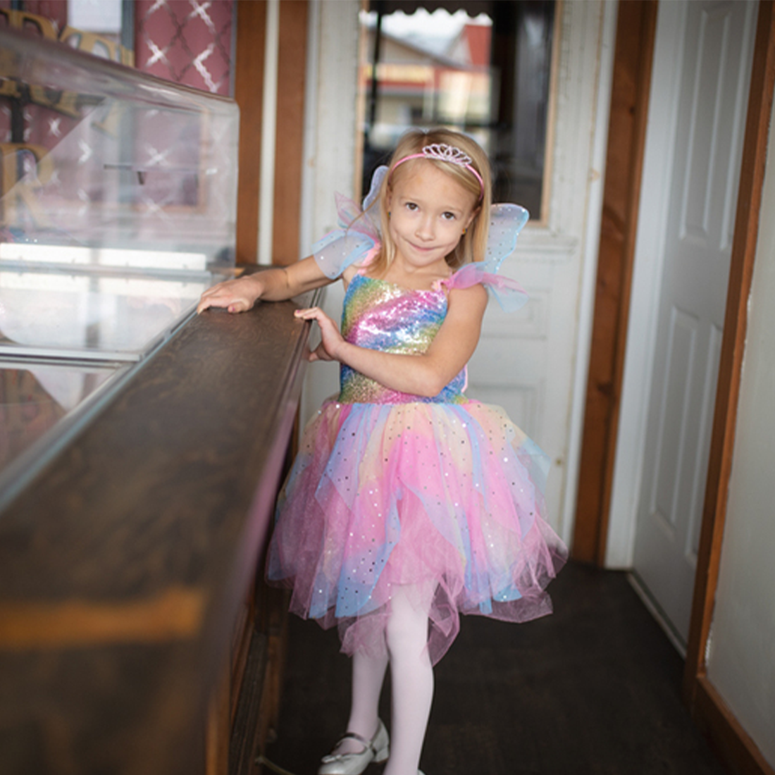 Rainbow Fairy Dress with Wings