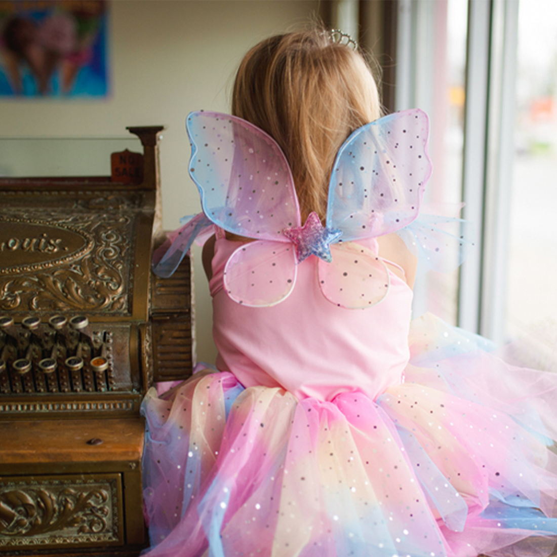 Rainbow Fairy Dress with Wings