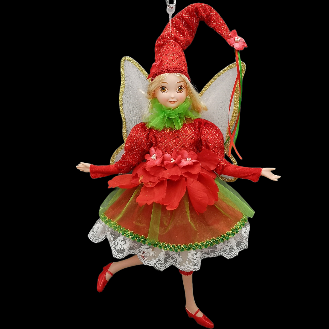 Red and Green Musical Christmas Fairy