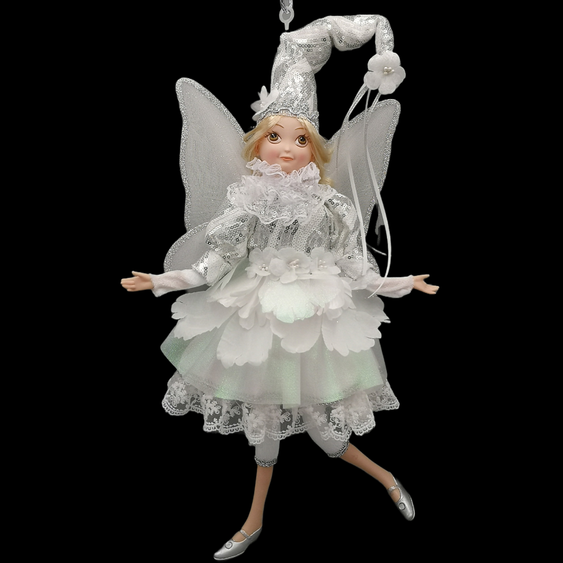 Silver Musical Christmas Fairy