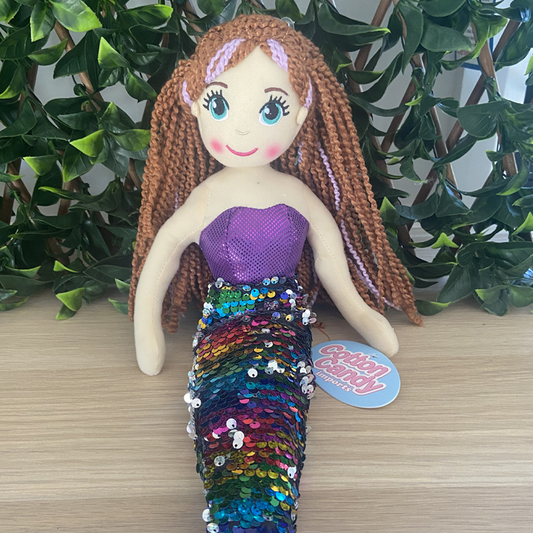 Siren the Purple Flip Sequin Mermaid Doll