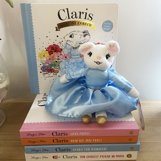 Small Blue Claris Doll and Board Book