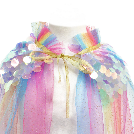 Unicorn Dreamer Rainbow Tulle Party Cape