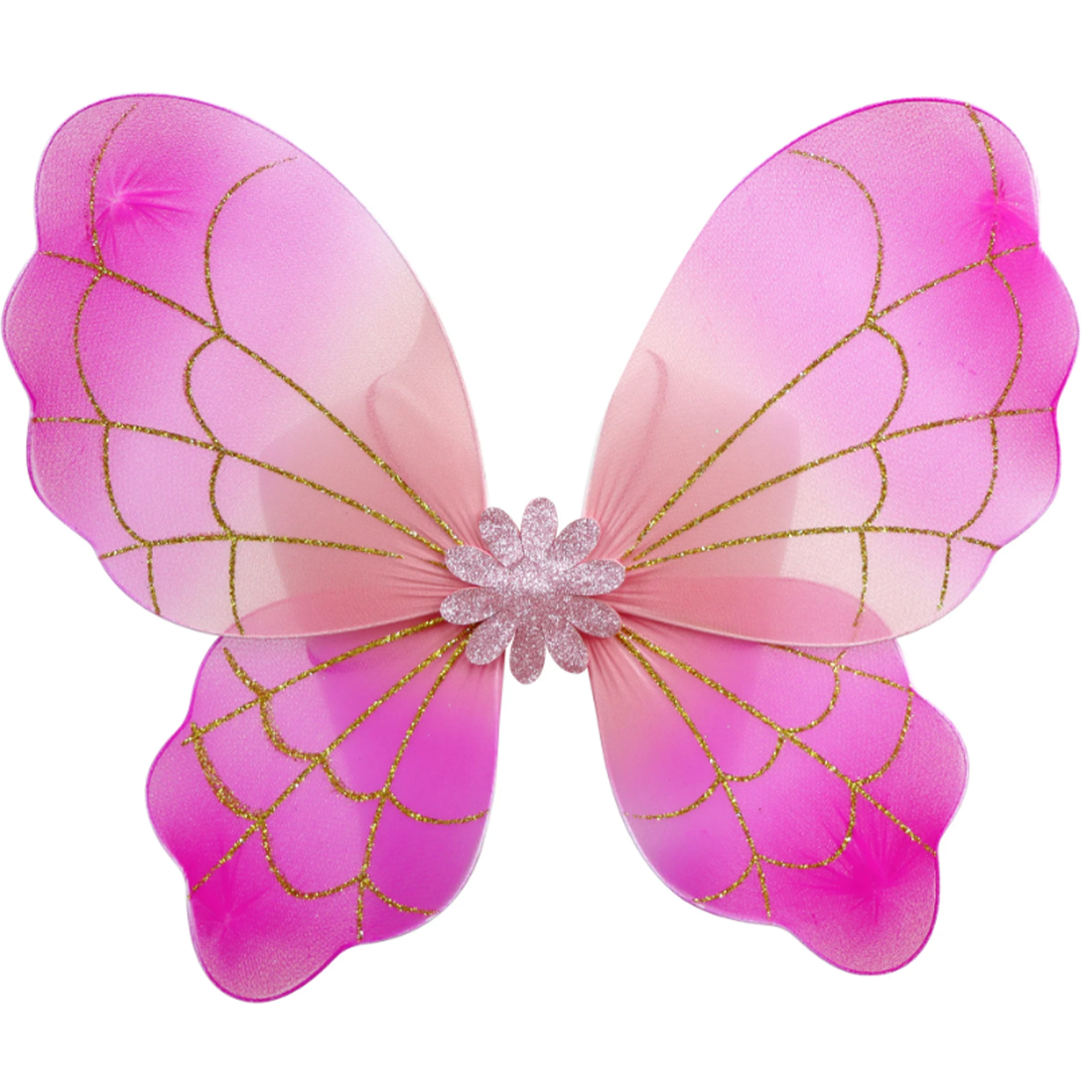 Vibrant Pink Vacation Glitter Wire Wings