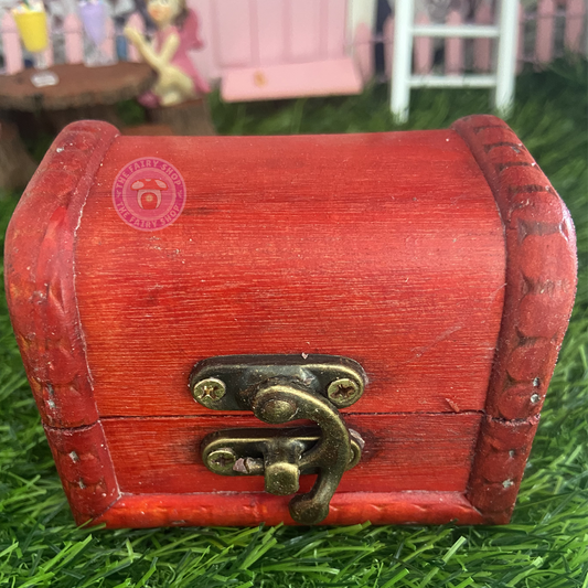 Vintage Style Miniature Wooden Treasure Chest Box