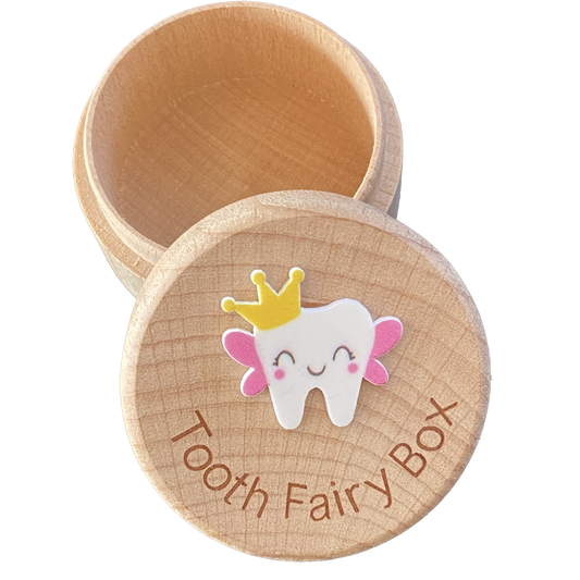 Wooden Pink Tooth Fairy Box