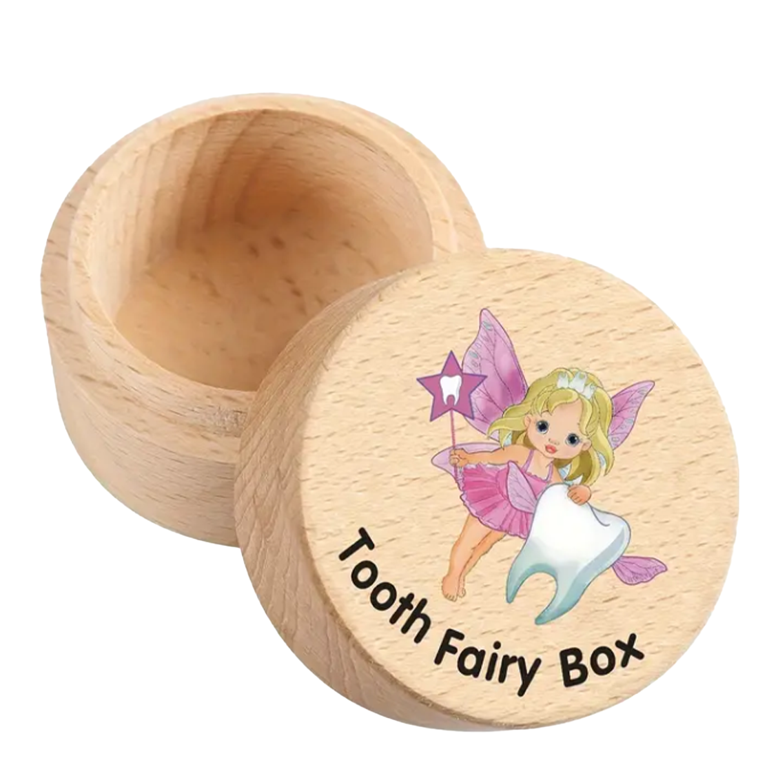 Wooden Tooth Fairy Keepsake Trinket Box