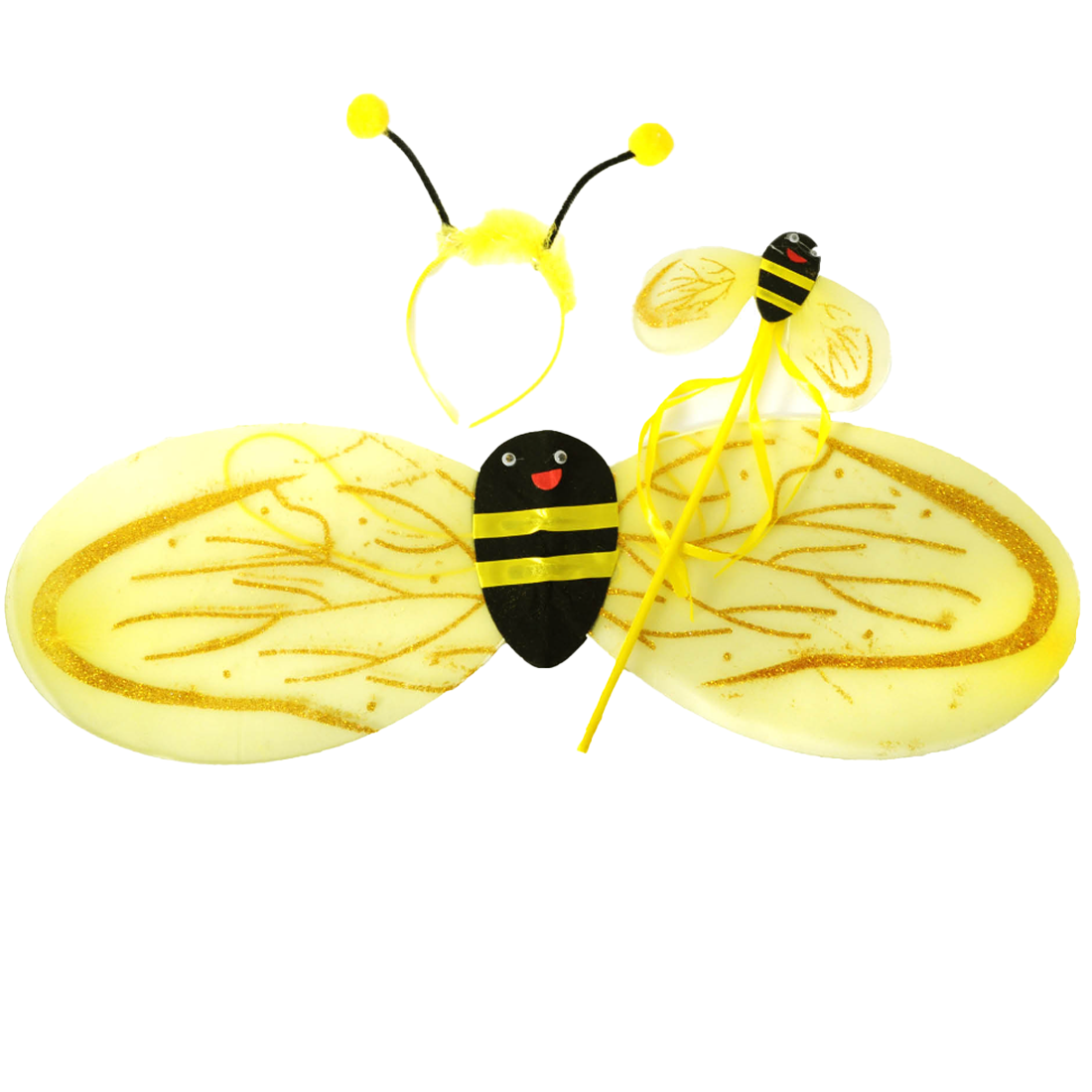 Bumblebee Fairy Wings with Headband and Wand