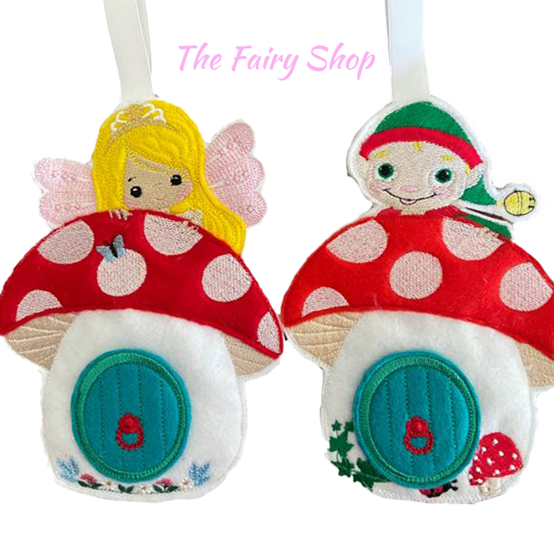 Embroidered Tooth Fairy Toadstool Mushroom with Fairy or Mushroom