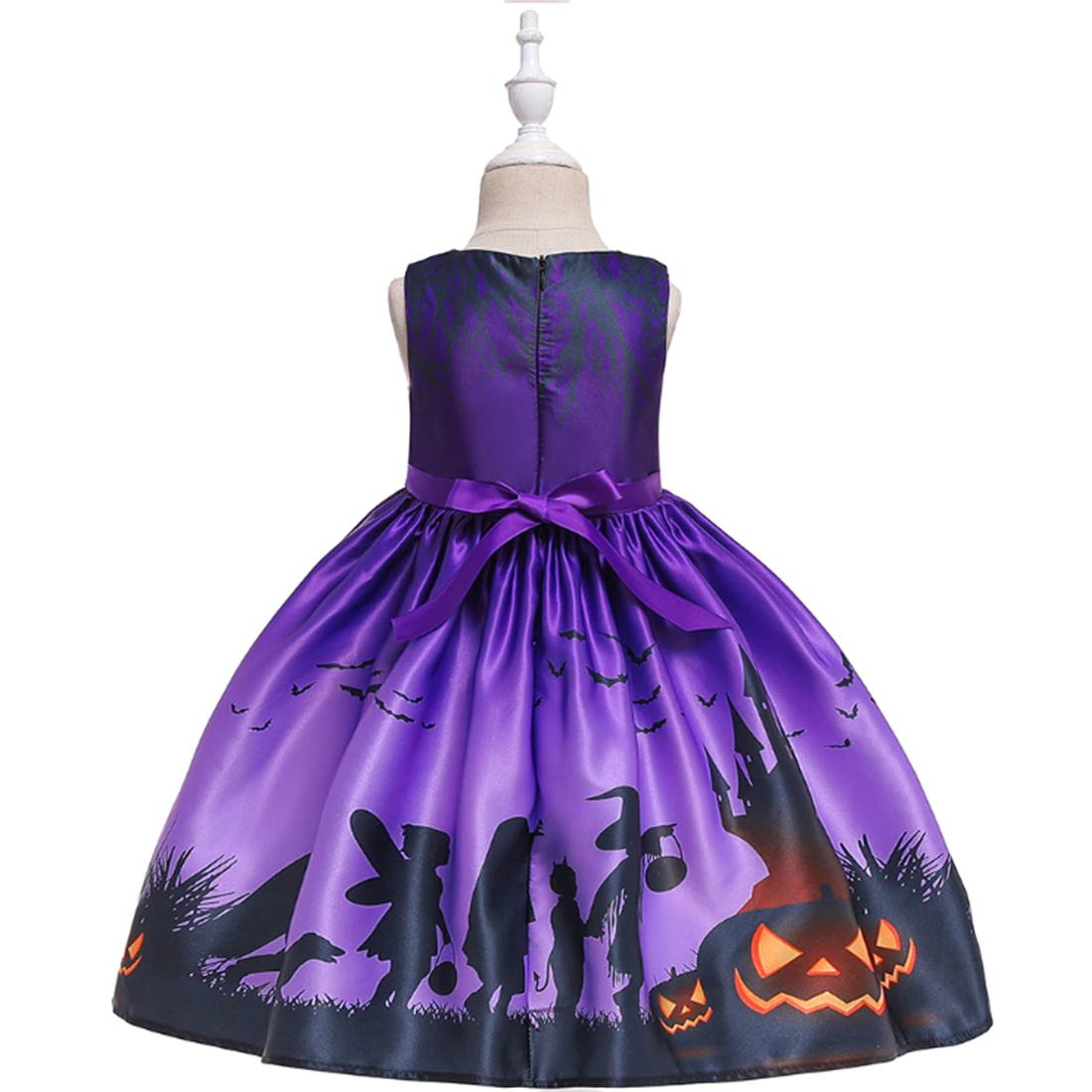 Girls Witch Halloween Pumpkin Dress Costume