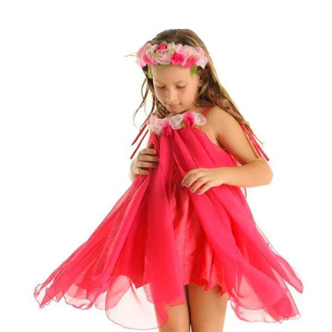 Hot Pink Waterlily Forest Fairy Dress Boho