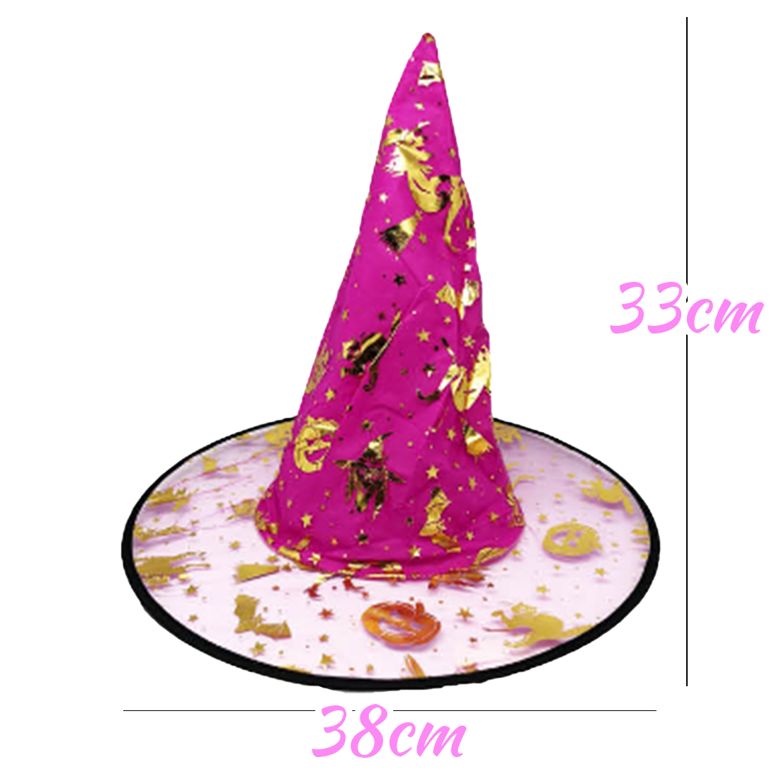 Pink and Gold Witches Hat