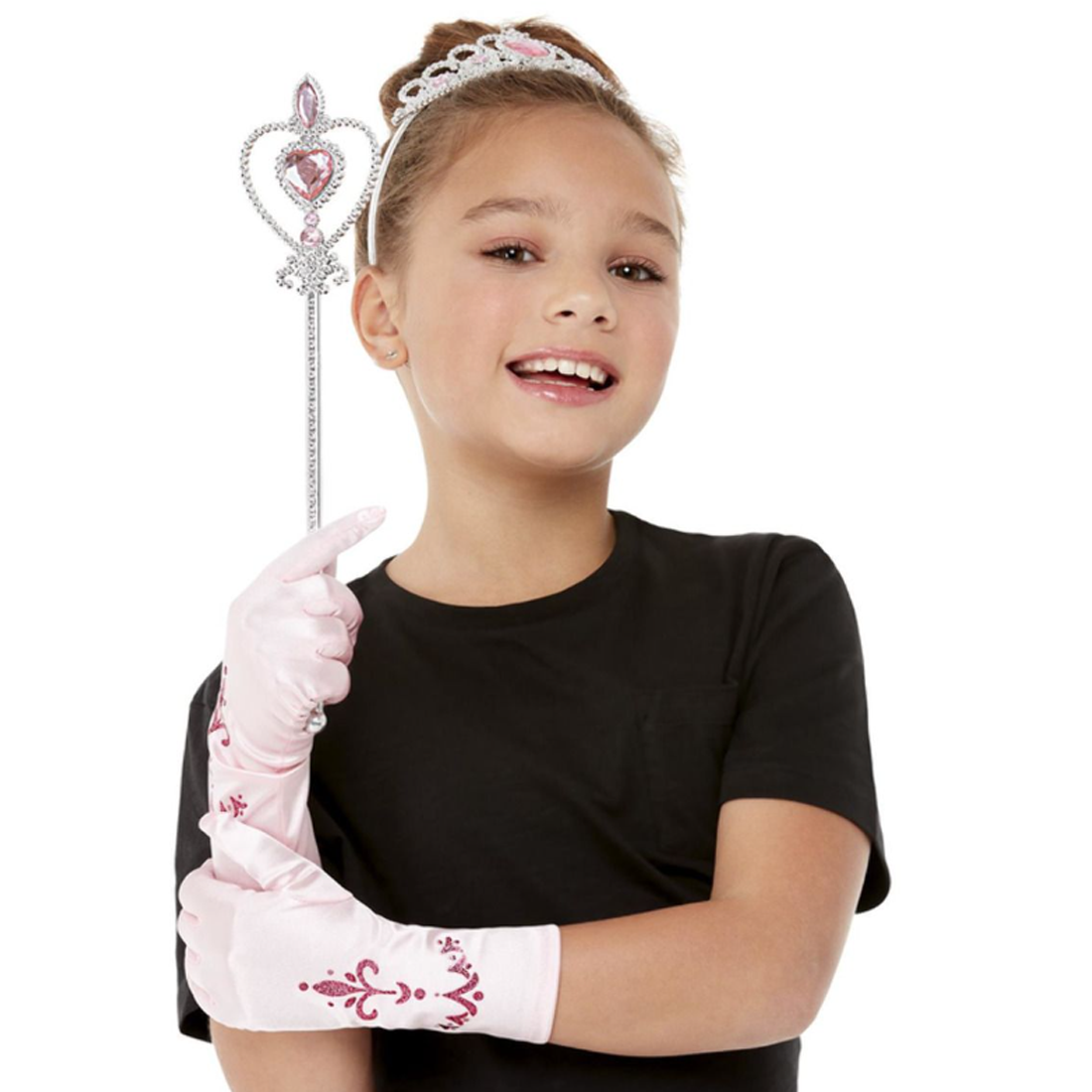 Pink Princess Wand Tiara and Gloves Set