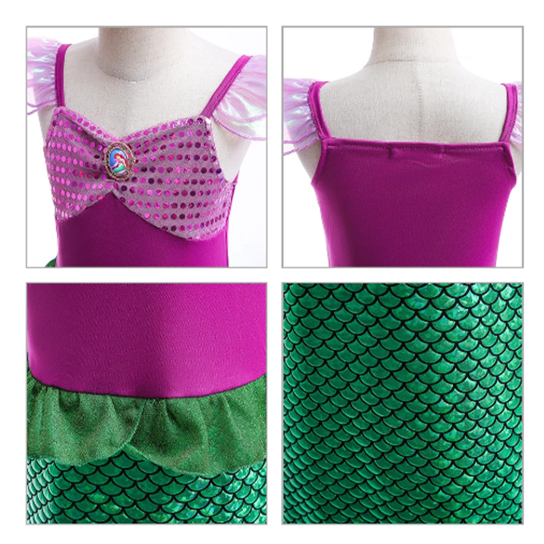 The Little Mermaid Ariel Inspired Princess Dress Costume Set – The ...