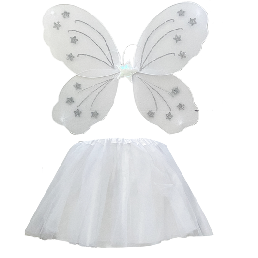 White Fairy Tutu and Wing Set